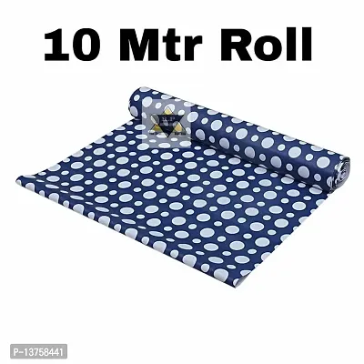 ROYAL-NEST ? Blue Color, Sheet Roll / Mat for Drawer, Antislip Mat, 10 Meter Rectangular Long Shelf Liner,Polka Dot Design, Size - 45 x 1000 cm