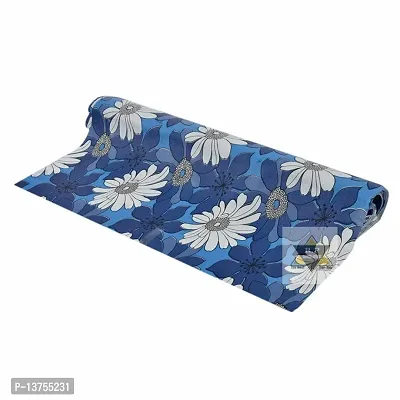 ROYAL-NEST ? 10 Meter, Rectangular Long Shelf Liner, Size - 45 x 1000 cm Sky Blue Color, Flower Design, Sheet Roll / Mat for Drawer, Antislip Mat-thumb3