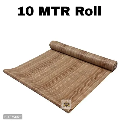 ROYAL-NEST ? Brown Color, Sheet Roll / Mat for Drawer, Antislip Mat, Line Design, Size - 45 x 1000 cm, 10 Meter Rectangular Long Shelf Liner-thumb2