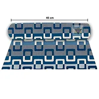 ROYAL-NEST ? 5 Meter, Rectangular Long Shelf Liner, Size - 45 x 500 cm Blue Color, White Box Design, Sheet Roll / Mat for Drawer, Antislip Mat-thumb1