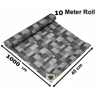 ROYAL-NEST ? Gray Color, Sheet Roll / Mat for Drawer, Antislip Mat, Wooden Design, Size - 45 x 1000 cm, 10 Meter Rectangular Long Shelf Liner-thumb2