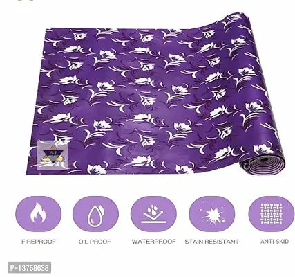 ROYAL-NEST ? Purple Color, Size - 45 x 1000 cm, Rectangular Long Shelf Liner, 10 Meter White Small Flower Design, Sheet Roll / Mat for Drawer, Antislip Mat-thumb5