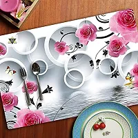 ROYAL - NEST Self Design Pink Color Set of 6 Placemats Dinning Mats (Round Design Mats)-thumb3