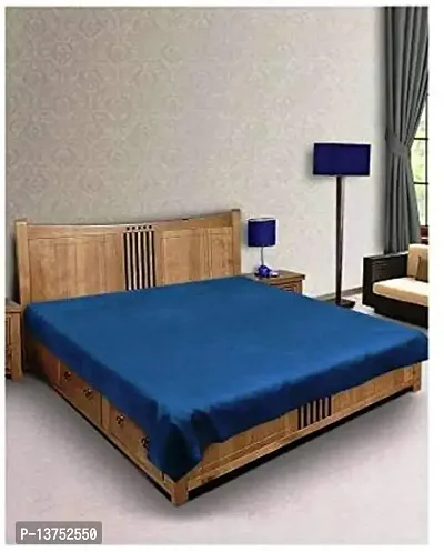 ROYAL - NEST Bed Sheet Soild Self Design Single Bed Sheet with PVC (Color 4.5 x 6 Feet) Blue