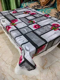 ROYAL - NEST ? Lace 2 to 4 Seater Plastic Printed 3D Table Cover Self Design Medium Size Paris, Gray Color-thumb3