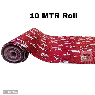 ROYAL-NEST ? Pink Color, Sheet Roll / Mat for Drawer, Antislip Mat, White Flower Design, Size - 45 x 1000 cm, 10 Meter Rectangular Long Shelf Liner-thumb0