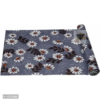 ROYAL-NEST ? Blue Color, Sheet Roll / Mat for Drawer, Antislip Mat Size - 45 x 1000 cm, Rectangular Long Shelf Liner, 10 Meter Flower Design-thumb4