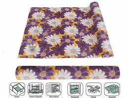 ROYAL-NEST ? 10 Meter, Rectangular Long Shelf Liner, Size - 45 x 1000 cm Purple Color, White Flower Design, Sheet Roll / Mat for Drawer, Antislip Mat-thumb4