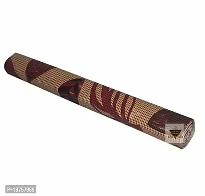 ROYAL-NEST ? Brown Color, Maroon Leaf Design, Sheet Roll / Mat for Drawer, Antislip Mat, Size - 45 x 1000 cm, 10 Meter Rectangular Long Shelf Liner-thumb4