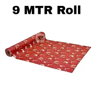 ROYAL-NEST ? Size - 45 x 900 cm, 9 Meter Rectangular Long Shelf Liner, Orange Color, Orange Flower Design, Sheet Roll/Mat for Drawer, Antislip Mat-thumb1