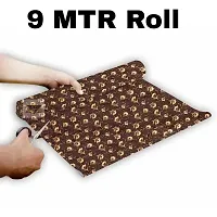 ROYAL-NEST ? 9 Meter, Size - 45 x 900 cm, Antislip Mat Rectangular Long Shelf Liner, Brown Color, Brown Flower Design, Sheet Roll/Mat for Drawer-thumb1