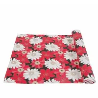 ROYAL-NEST ? 5 Meter, Rectangular Long Shelf Liner, Size - 45 x 500 cm Red Color, Flower Design, Sheet Roll / Mat for Drawer, Antislip Mat-thumb1