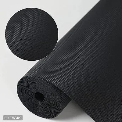 ROYAL-NEST ? (Metallic Black) Size - 45cm x 150cm Multipurpose PVC Table Mat, Super Strong EVA Anti-Slip Bathroom Kitchen Cabinet Drawer Shelf Mat Liner Sheets Roll, Fridge Mat