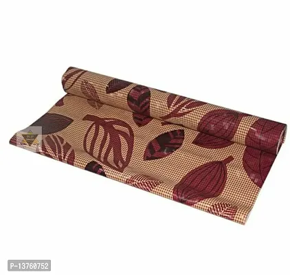 ROYAL-NEST ? Brown Color, Maroon Leaf Design, Sheet Roll / Mat for Drawer, Antislip Mat, 10 Meter Rectangular Long Shelf Liner, Size - 45 x 1000 cm-thumb3