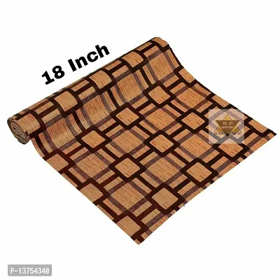 ROYAL-NEST ? Brown Color, Sheet Roll / Mat for Drawer, Antislip Mat, Brown Box Design, Size - 45 x 1000 cm, 10 Meter Rectangular Long Shelf Liner-thumb3