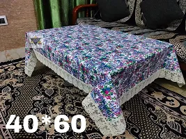 ROYAL - NEST ? Table Cover 2 to 4 Seater (40 INCH x 60 INCH) Round Table Cover Table Cloth with Lace Bail, Blue Color-thumb1