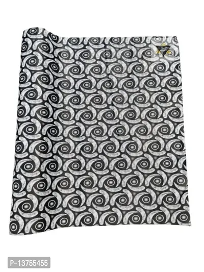 ROYAL-NEST ? Size - 45 x 1000 cm, 10 Meter , Black Color Rectangular Long Shelf Liner, White Rose Flower Design, Sheet Roll / Mat for Drawer, Antislip Mat-thumb5