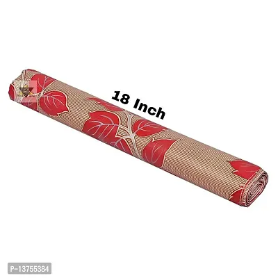 ROYAL-NEST ? Brown Color, 10 Meter Rectangular Long Shelfs Liner,Red Leaf Design, Size - 45 x 1000 cm, Sheet Roll / Mat for Drawer, Antislip Mat-thumb3