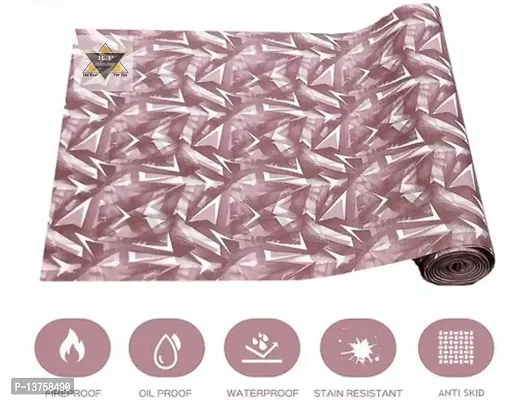 ROYAL-NEST ? Choco Color, White Triangle Design, Sheet Roll / Mat for Drawer, Antislip Mat, Size - 45 x 1000 cm, 10 Meter Rectangular Long Shelf Liner-thumb5