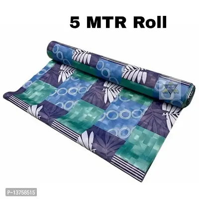 ROYAL-NEST ? Green Color, 5 Meter Rectangular Long Shelf Liner,Purple Box Designs, Size - 45 x 500 cm, Sheet Roll / Mat for Drawer, Antislip Mat