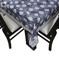 ROYAL - NEST ? Plastic 2 to 4 Seater Printed 3D Table Cover Self Design with Lace (Flower, Blue Color)-thumb4