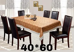 ROYAL - NEST ? Plastic Printed 2 to 4 Seater (40 INCH x 60 INCH) Table Cover 3D Self Design with (Tile, Brown Color)-thumb1