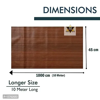 ROYAL-NEST ? Dark Brown Color, 10 Meter Rectangular Long Shelf Liner,Line Designs, Size - 45 x 1000 cm, Sheet Roll / Mat for Drawer, Antislip Mat