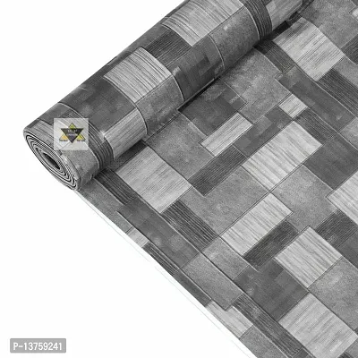 ROYAL-NEST ? Size - 45 x 500 cm, 5 Meter , Gray Color Rectangular Long Shelf Liner, Wooden Design, Sheet Roll / Mat for Drawer, Antislip Mat-thumb4