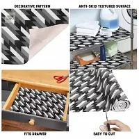 ROYAL-NEST ? 10 Meter, Size - 45 x 1000 cm Rectangular Long Shelf Liner, Black Color, White Cut Design, Sheet Roll / Mat for Drawer, Antislip Mat-thumb4