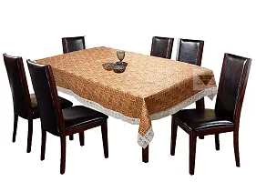 ROYAL - NEST ? Plastic Printed 2 to 4 Seater (40 INCH x 60 INCH) Table Cover 3D Self Design with (Tile, Brown Color)-thumb4