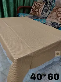 ROYAL - NEST ? Self Design 3D Lace Plastic 2 to 4 Seater Shine, Golden Color Table Cover-thumb1