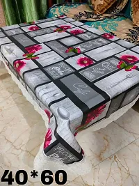 ROYAL - NEST ? 3D Self Design 2 to 4 Seater Printed Paris, Gray Color Table Cover with Lace-thumb1