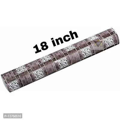 ROYAL-NEST ? Chocolate Color, 5 Meter Rectangular Long Shelfs Liner,White Line Design, Size - 45 x 500 cm, Sheet Roll / Mat for Drawer, Antislip Mat-thumb3