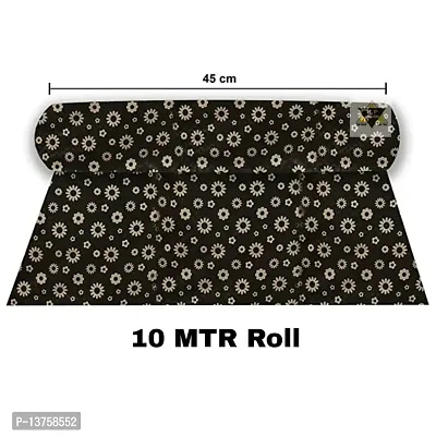 ROYAL-NEST ? 10 Meter Rectangular Long Shelf Liner Brown Color, Flower Design, Sheet Roll / Mat for Drawer, Antislip Mat, Size - 45 x 1000 cm