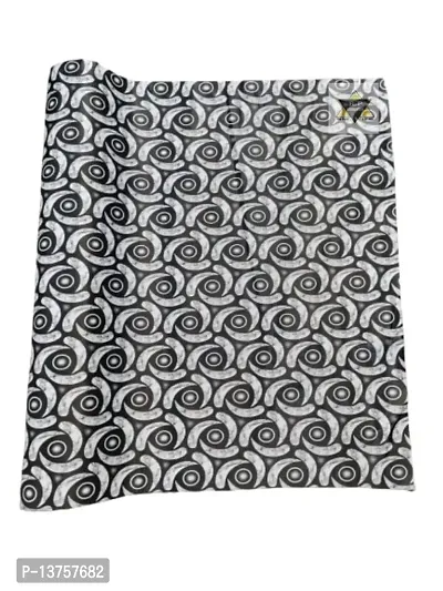 ROYAL-NEST ? Black Color, White Rose Flower Design, Sheet Roll / Mat for Drawer, Antislip Mat, Size - 45 x 1000 cm, 10 Meter Rectangular Long Shelf Liner-thumb5