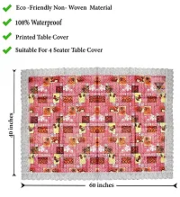 ROYAL - NEST ? Printed 2 to 4 Seater (40 INCH x 60 INCH) 3D Table Cover Medium Size Plastic Fruits, Pink Color Table Cover-thumb3