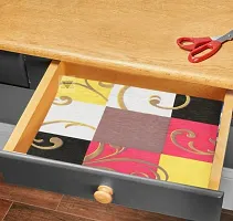 ROYAL-NEST ? Multicolor Color, Sheet Roll / Mat for Drawer, Antislip Mat Size - 45 x 1000 cm, Rectangular Long Shelf Liner, 10 Meter Multi Leaf Design-thumb2