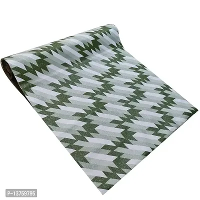 ROYAL-NEST ? Green Color, White Cut Design, Waterproof Antislip Mat|Adjustable Size - 45 x 900 cm, 9 Meter Rectangular Long Shelf Liner for Cupboard/Sheet Roll for Almira|Mat for Drawer Shelf-thumb0