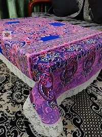 ROYAL - NEST ? 2 to 4 Seater (40 INCH x 60 INCH) Table Cloth Table Cover?(Plastic) Lace Shall, Pink Color-thumb2