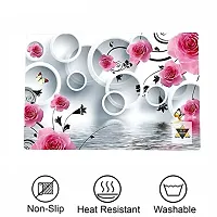 ROYAL - NEST Self Design Pink Color Set of 6 Placemats Dinning Mats (Round Design Mats)-thumb4