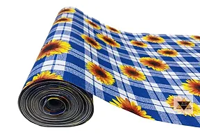 ROYAL-NEST ? Blue Color, 10 Meter Rectangular Long Shelf Liner,Blue Box Yellow Flower Designs, Size - 45 x 1000 cm, Sheet Roll / Mat for Drawer, Antislip Mat-thumb2