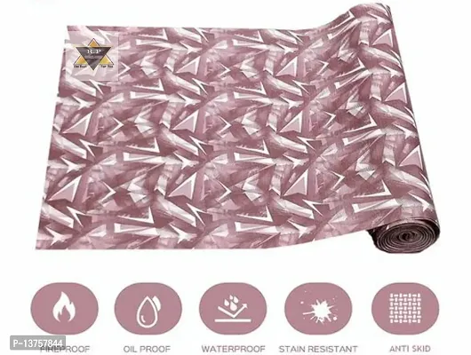 ROYAL-NEST ? Choco Color, Sheet Roll / Mat for Drawer, Antislip Mat, White Triangle Design, Size - 45 x 1000 cm, 10 Meter Rectangular Long Shelf Liner-thumb5