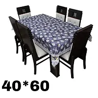 ROYAL - NEST ? Plastic 2 to 4 Seater Printed 3D Table Cover Self Design with Lace (Flower, Blue Color)-thumb1