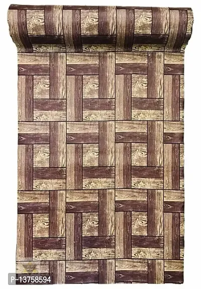 ROYAL-NEST ? Dark Brown Color, Wooden Design, Antislip Mat Size - 45 x 500 cm, 5 Meter Rectangular Long Shelf Liner, Sheet Roll / Mat for Drawer-thumb2