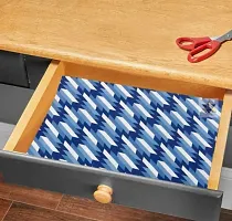 ROYAL-NEST ? Blue Color, White Cut Design, Size - 45 x 1000 cm, 10 Meter Rectangular Long Shelf Liner, Sheet Roll / Mat for Drawer, Antislip Mat-thumb3