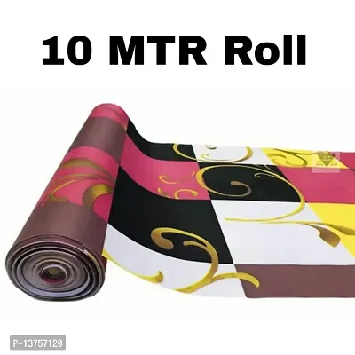 ROYAL-NEST ? Multicolor Color, Sheet Roll / Mat for Drawer, Antislip Mat Size - 45 x 1000 cm, Rectangular Long Shelf Liner, 10 Meter Multi Leaf Design