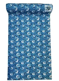 ROYAL-NEST ? Sky Blue Color, Sheet Roll / Mat for Drawer, Antislip Mat, White Flower Design, Size - 45 x 900 cm, 9 Meter Rectangular Long Shelf Liner-thumb3