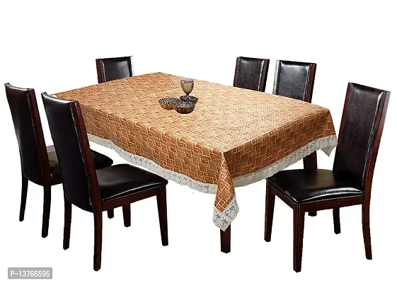 ROYAL - NEST ? Plastic Printed 2 to 4 Seater (40 INCH x 60 INCH) Table Cover 3D Self Design with (Tile, Brown Color)