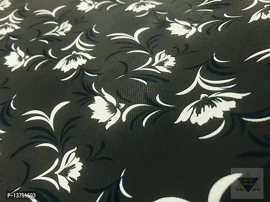 ROYAL-NEST ? Black Color, Size - 45 x 1000 cm, 10 Meter Rectangular Long Shelf Liner,White Flower Design, Sheet Roll / Mat for Drawer, Antislip Mat-thumb5