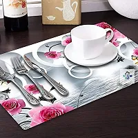 ROYAL - NEST Placemats Dinning Mats Self Design Round Design Mats Pink Color with (Set of 3)-thumb2